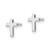 Rhodium-Plated 10K White Gold Polished Tiny Cross Stud Earrings - 10XR589W - View 2