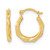 10K Yellow Gold Hollow Polished Twist Hoop Earrings, 13 mm