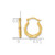 10K Yellow Gold Hollow Polished Twist Hoop Earrings, 13 mm - View 3