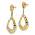 10K Yellow Gold Diamond-Cut Teardrop Dangle Post Earrings, 31.3 mm - View 2