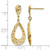 10K Yellow Gold Diamond-Cut Teardrop Dangle Post Earrings, 31.3 mm - View 3