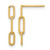 10K Yellow Gold Polished Paperclip Link Post Dangle Earrings, 18.9 mm