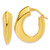 JBN 14K Yellow Gold Polished and Knife Edge Graduated Oval Hoop Earrings