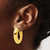JBN 14K Yellow Gold Polished and Knife Edge Graduated Oval Hoop Earrings - View 3