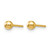 14K Yellow Gold Hollow Polished 3 mm Ball Stud Earrings - View 2