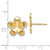 14K Yellow Gold Hollow with Rhodium-Plated Flower Stud Earrings, 15 mm - View 4