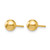 14K Yellow Gold Hollow Polished 5 mm Ball Stud Earrings - View 2