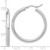Rhodium-Plated 14K White Gold Hollow Polished Hoop Earrings, 35 mm - View 3
