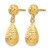 14K Yellow Gold Hollow Diamond-Cut Post Dangle Earrings, 20 mm - View 2