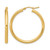 14K Yellow Gold Hollow Polished Hoop Earrings, 35 mm, 3 mm Wide