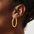 14K Yellow Gold Hollow Polished Hoop Earrings, 35 mm, 3 mm Wide - View 3
