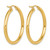 14K Yellow Gold Hollow Polished Hoop Earrings, 35 mm, 3 mm Wide - View 4