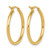 14K Yellow Gold Hollow 2 x 25 mm Polished Hoop Earrings - View 4
