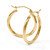 14K Yellow Gold Hollow 2 x 25 mm Polished Hoop Earrings - View 6
