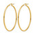 14K Yellow Gold Hollow Polished 2 mm Hoop Earrings, 50 mm Long - View 2