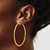 14K Yellow Gold Hollow Polished 2 mm Hoop Earrings, 50 mm Long - View 3