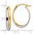 14K Yellow Gold Hollow with Rhodium Polished Double Oval Hoop Earrings, 23 mm - View 4