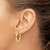 14K Yellow Gold Hollow Polished 3 mm Hoop Earrings, 20 mm Long - View 3