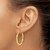 14K Yellow Gold Hollow Polished 3 mm Hoop Earrings, 30 mm Long - View 3