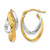 14K Yellow Gold Hollow with Rhodium Polished Hinged Hoop Earrings, 17 mm