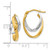 14K Yellow Gold Hollow with Rhodium Polished Hinged Hoop Earrings, 17 mm - View 4