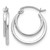 Rhodium-Plated 14K White Gold Hollow Polished 2 Row Stacked Round Hoop Earrings, 17 mm