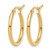 14K Yellow Gold Hollow 2 x 20 mm Polished Hoop Earrings - View 2