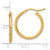 14K Yellow Gold Hollow 2 x 20 mm Polished Hoop Earrings - View 5