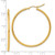 14K Yellow Gold Hollow 2 x 40 mm Polished Hoop Earrings - View 5