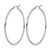 Rhodium-Plated 14K White Gold Hollow Polished Hoop Earrings, 50 mm - View 2