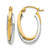 14K Two-Tone Gold Hollow Polished Oval Hoop Earrings, 20 mm