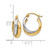 Rhodium-Plated 14K Two-Tone Gold Hollow Polished Double Round Twist Hoop Earrings, 14 mm - View 4