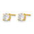 14K Yellow Gold Cubic Zirconia Stud 4.0 mm Earrings, 4 mm Long - View 2