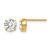 14K Yellow Gold Cubic Zirconia Stud 6.0 mm Earrings, 6 mm Long
