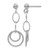Rhodium-Plated 14K White Gold Hollow Post Dangle Earrings, 30 mm