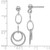 Rhodium-Plated 14K White Gold Hollow Post Dangle Earrings, 30 mm - View 4