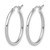 Rhodium-Plated 14K White Gold Hollow 2 x 25 mm Polished Hoop Earrings - View 2