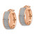 Sterling Silver Sparkle Pave Hoop Earrings-RG - View 2