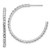 Silver-Tone 35 mm Crystal J-Hoop Post Earrings, 33.3 mm Long