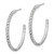 Silver-Tone 35 mm Crystal J-Hoop Post Earrings, 33.3 mm Long - View 2