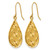 14K Yellow Gold & Diamond Cut Teardrop Dangle French Wire Earrings - View 2