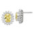 Sterling Silver Rhodium-Plated Lady Di Canary & White Cubic Zirconia Stud Earrings