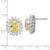 Sterling Silver Rhodium-Plated Lady Di Canary & White Cubic Zirconia Stud Earrings - View 3