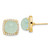 Sterling Silver Gold-Tone Cubic Zirconia & Blue Calcedony Stud Earrings