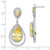 Sterling Silver Rhodium-Plated Double Frame Canary Cubic Zirconia Pear & Cubic Zirconia Dangle Earrings - View 3