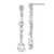 Sterling Silver Rhodium-Plated White Cubic Zirconia Long Dangle Earrings