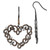 Sterling Silver Black Rhodium-Plated White & Brown Cubic Zirconia Heart Shape Drop French Wire Earrings