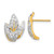 Sterling Silver Gold-Tone Cubic Zirconia Leaf Stud Earrings