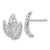 Silver White Cubic Zirconia Leaf Stud Earrings