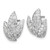 Silver White Cubic Zirconia Leaf Stud Earrings - View 2